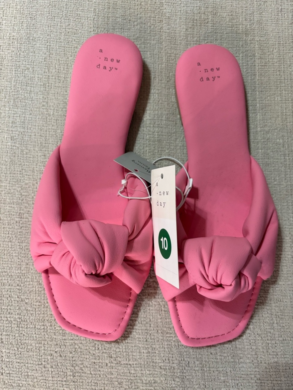 a new day Pink Knotted Slide Sandals - Women's Size 10